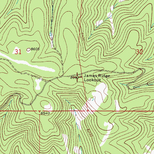 Topographic Map of James Ridge Lookout, NM