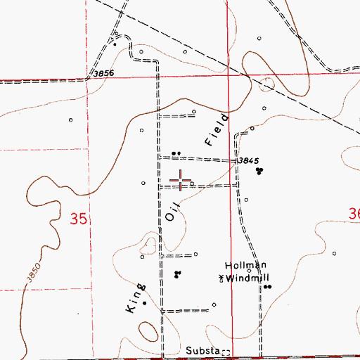 Topographic Map of King Oil Field, NM