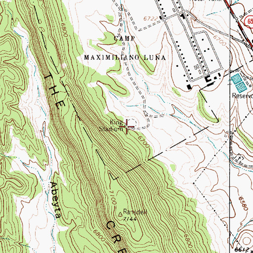Topographic Map of King Stadium, NM