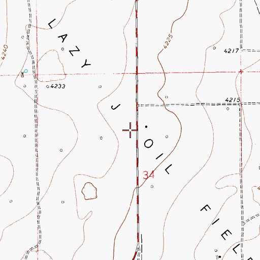 Topographic Map of Lazy J Oil Field, NM