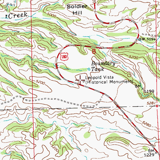 Topographic Map of Leopold Vista, NM