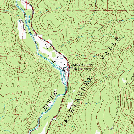 Topographic Map of Lisboa Springs Fish Hatchery, NM