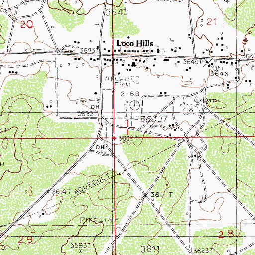 Topographic Map of Loco Hills Landing Field (historical), NM