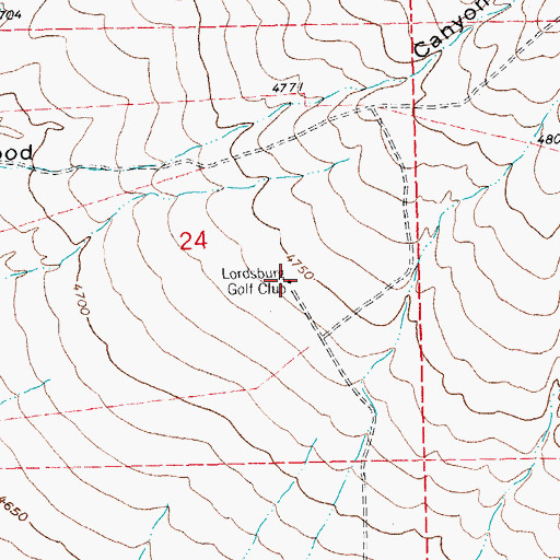 Topographic Map of Lordsburg Golf Club, NM