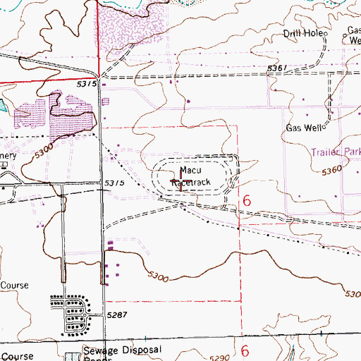 Topographic Map of Macu Racetrack, NM