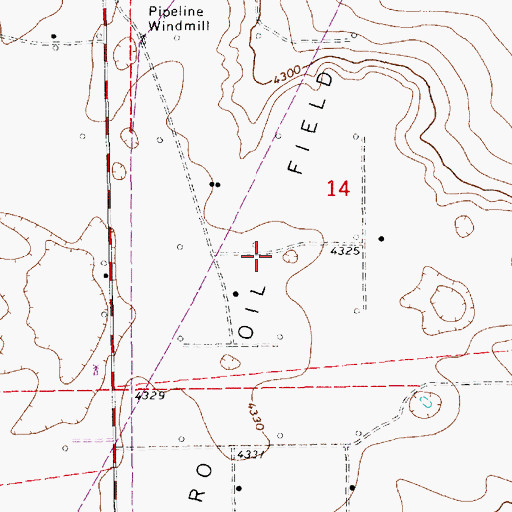 Topographic Map of Mescalero Oil Field, NM