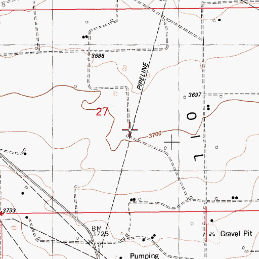 Topographic Map of Middle Lynch Oil Field, NM