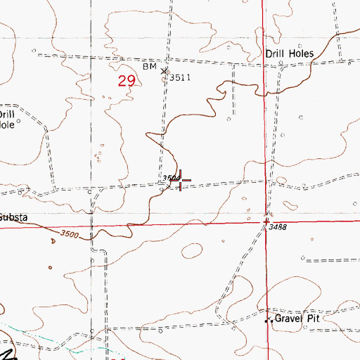 Topographic Map of Monument Jal Oil Field, NM