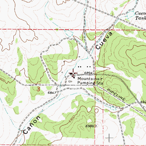 Topographic Map of Mountainair Pumping Station, NM