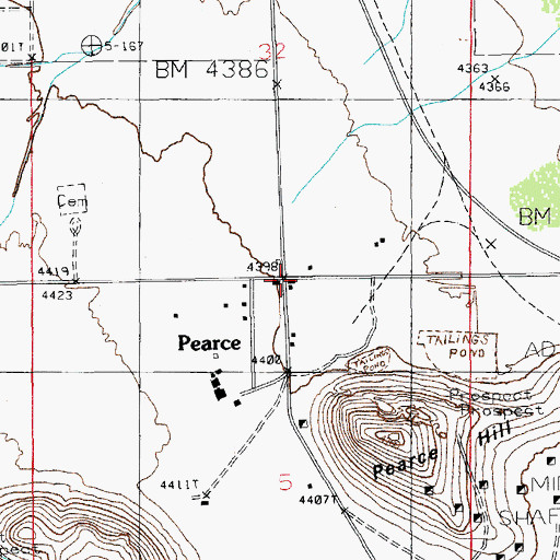 Topographic Map of Pearce, AZ