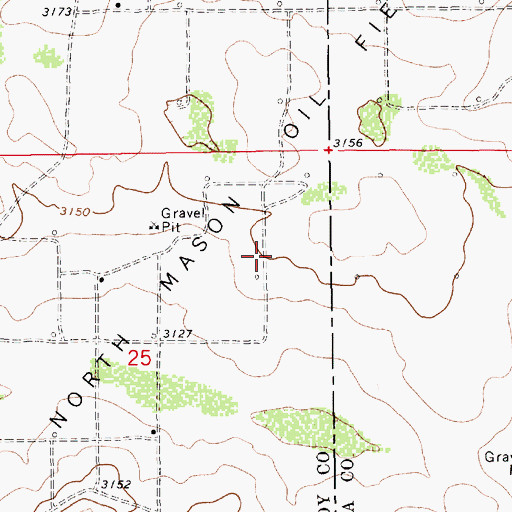 Topographic Map of North Mason Oil Field, NM