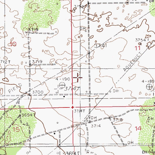 Topographic Map of North Shugart Oil Field, NM