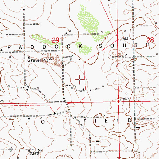 Topographic Map of Paddock South Oil Field, NM