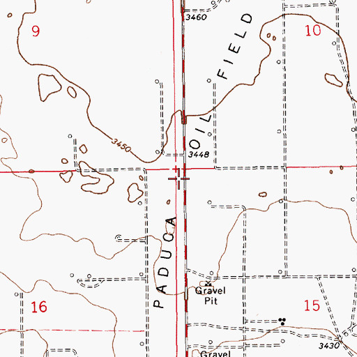 Topographic Map of Paduca Oil Field, NM