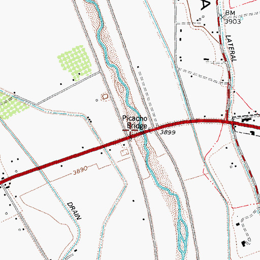 Topographic Map of Picacho Bridge, NM