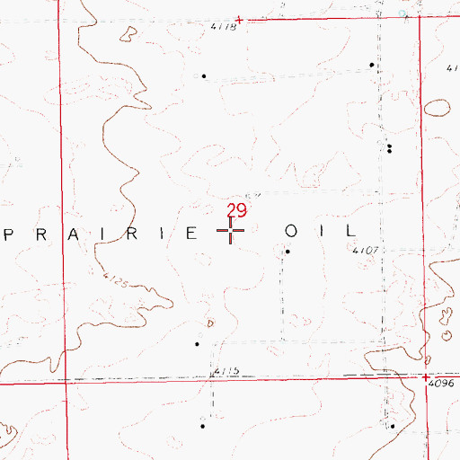 Topographic Map of Prairie Oil Field, NM