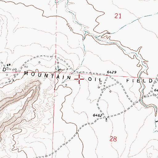 Topographic Map of Red Mountain Oil Field, NM