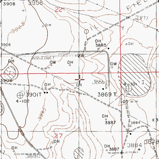 Topographic Map of Reeves Oil Field, NM