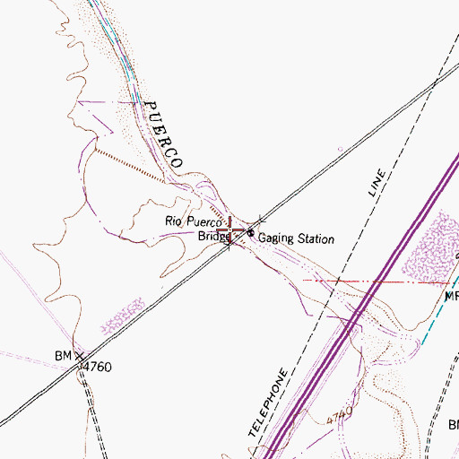 Topographic Map of Rio Puerco Bridge, NM