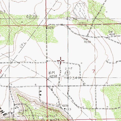 Topographic Map of Roberts Oil Field, NM