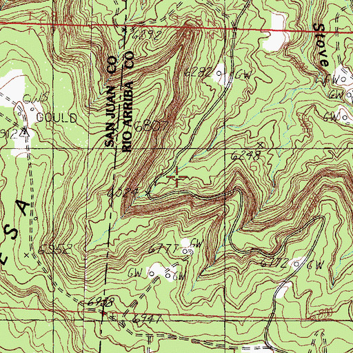 Topographic Map of San Juan Basin Gas Field, NM