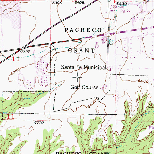 Topographic Map of Santa Fe Municipal Golf Course, NM