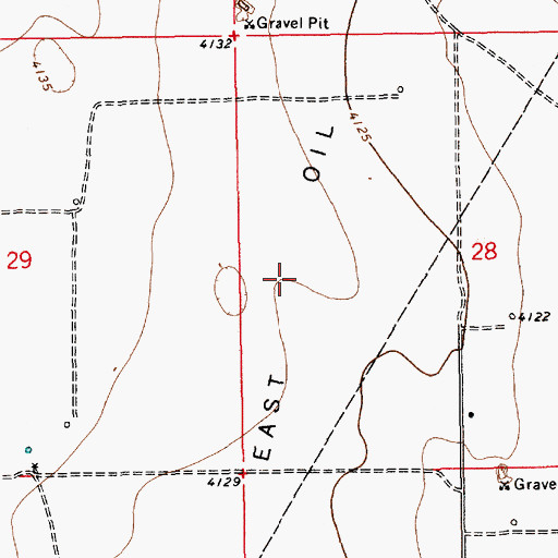 Topographic Map of Saunders East Oil Field, NM