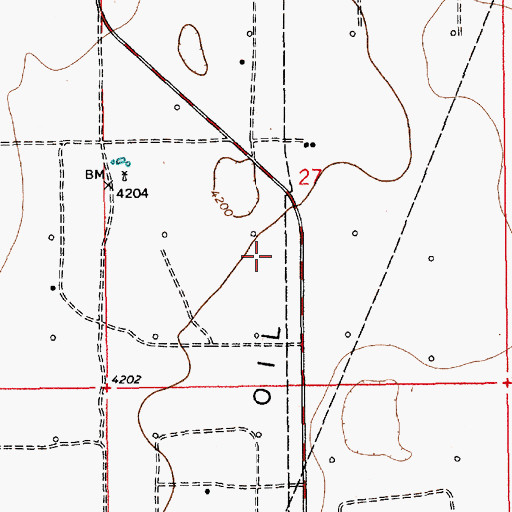 Topographic Map of Saunders Oil Field, NM