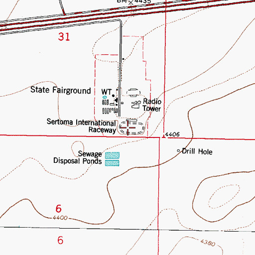 Topographic Map of Sertoma International Raceway, NM