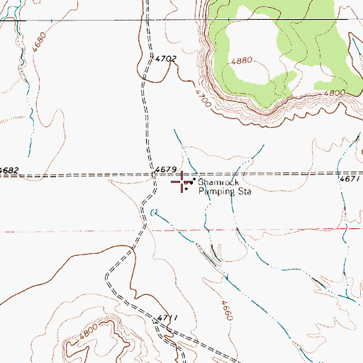 Topographic Map of Shamrock Pumping Station, NM