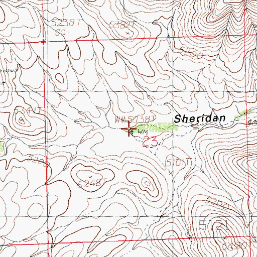 Topographic Map of Sheridan Wells, NM