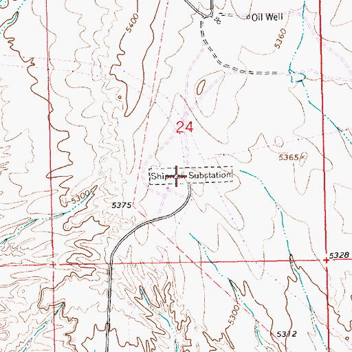 Topographic Map of Shiprock Substation, NM