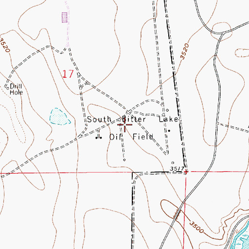 Topographic Map of South Bitter Lake Oil Field, NM