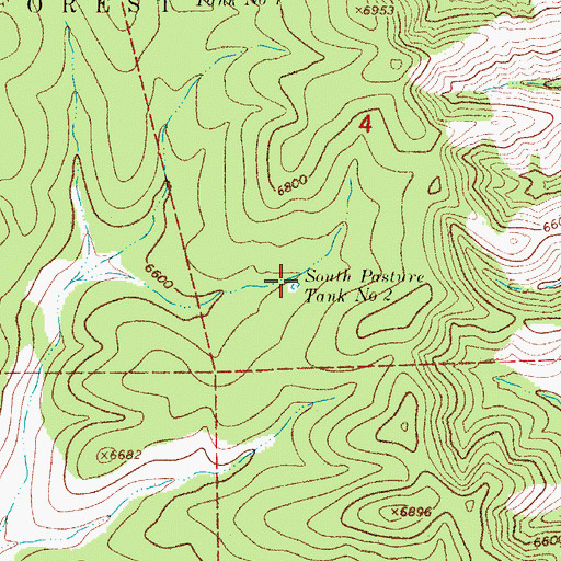Topographic Map of South Pasture Tank Number 2, NM