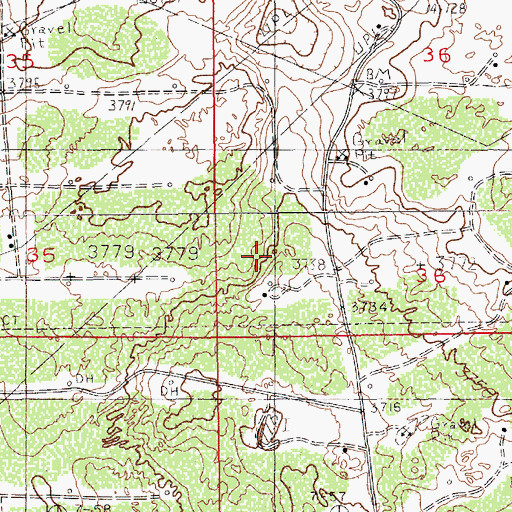 Topographic Map of Square Lake Oil Field, NM