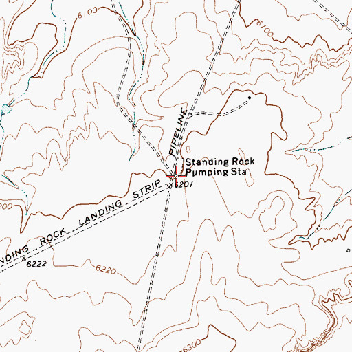 Topographic Map of Standing Rock Pumping Station, NM