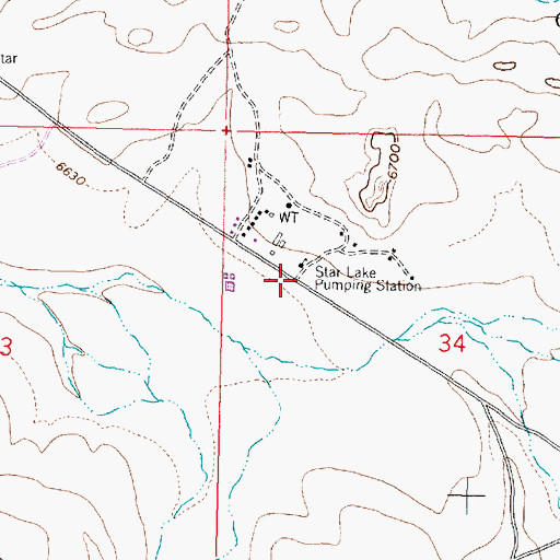 Topographic Map of Star Lake Pumping Station, NM