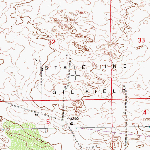 Topographic Map of Stateline Oil Field, NM
