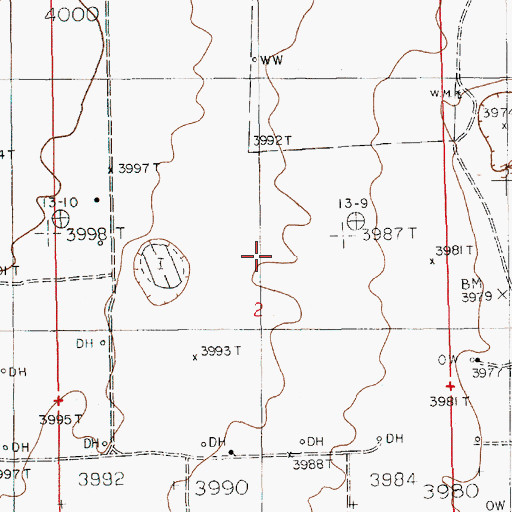 Topographic Map of Townsend Oil Field, NM