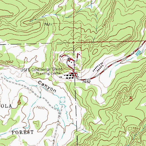 Topographic Map of United States Forest Service Continental Divide Training Center, NM