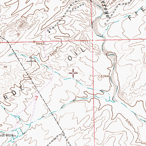 Topographic Map of Verde Oil Field, NM