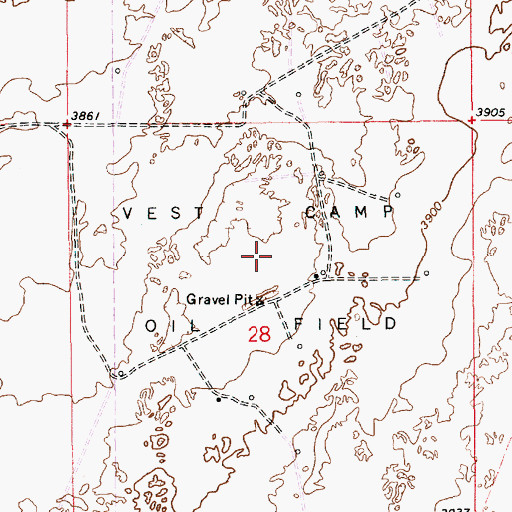 Topographic Map of Vest Camp Oil Field, NM