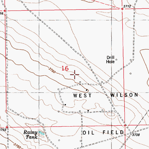 Topographic Map of West Wilson Oil Field, NM