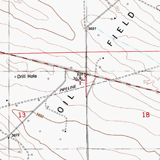 Topographic Map of Wilson Oil Field, NM