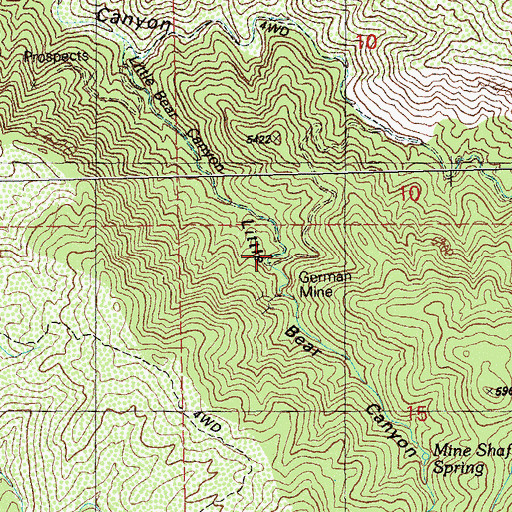 Topographic Map of German Mine Number 1, NM