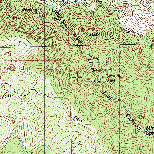 Topographic Map of German Mine Number 2, NM