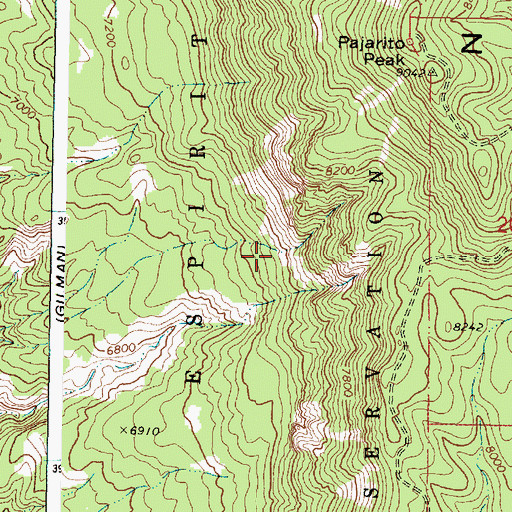 Topographic Map of Sandoval County, NM