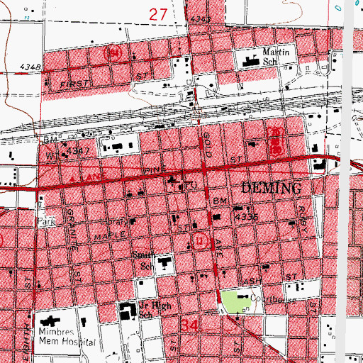 Topographic Map of Christian Science Church (historical), NM