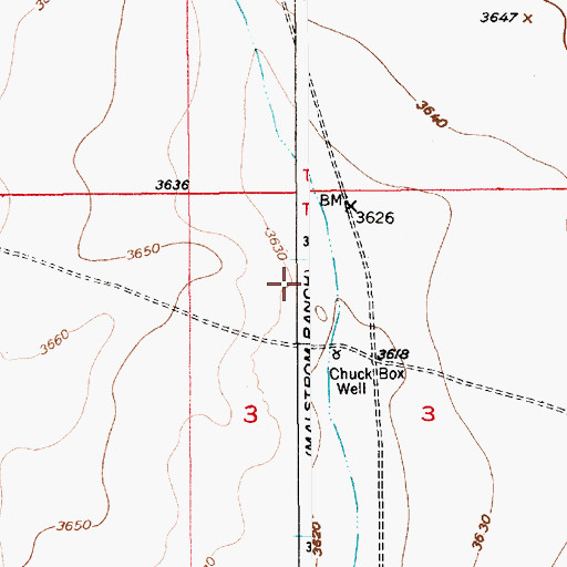 Topographic Map of Chuckbox Well, NM