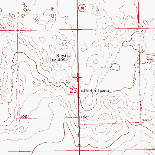 Topographic Map of Crossroads Television Relay Mast, NM